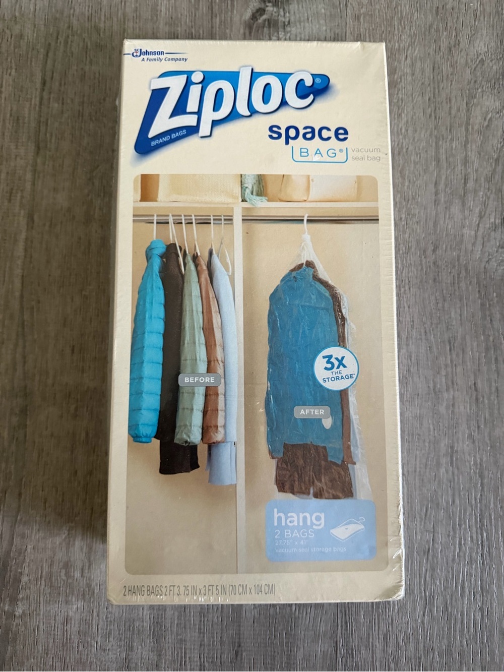 Ziploc Space Bag Hang Vacuum Seal Garment Bags - Blue